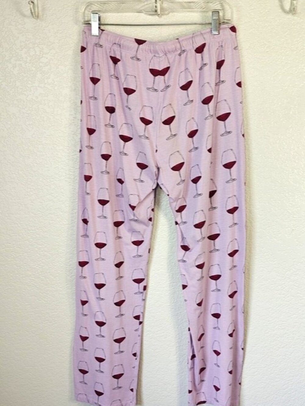 PJ Salvage Size M Pajama Set Wine Glasses Long Sleeve & Pant Bottoms - Picture 6 of 8